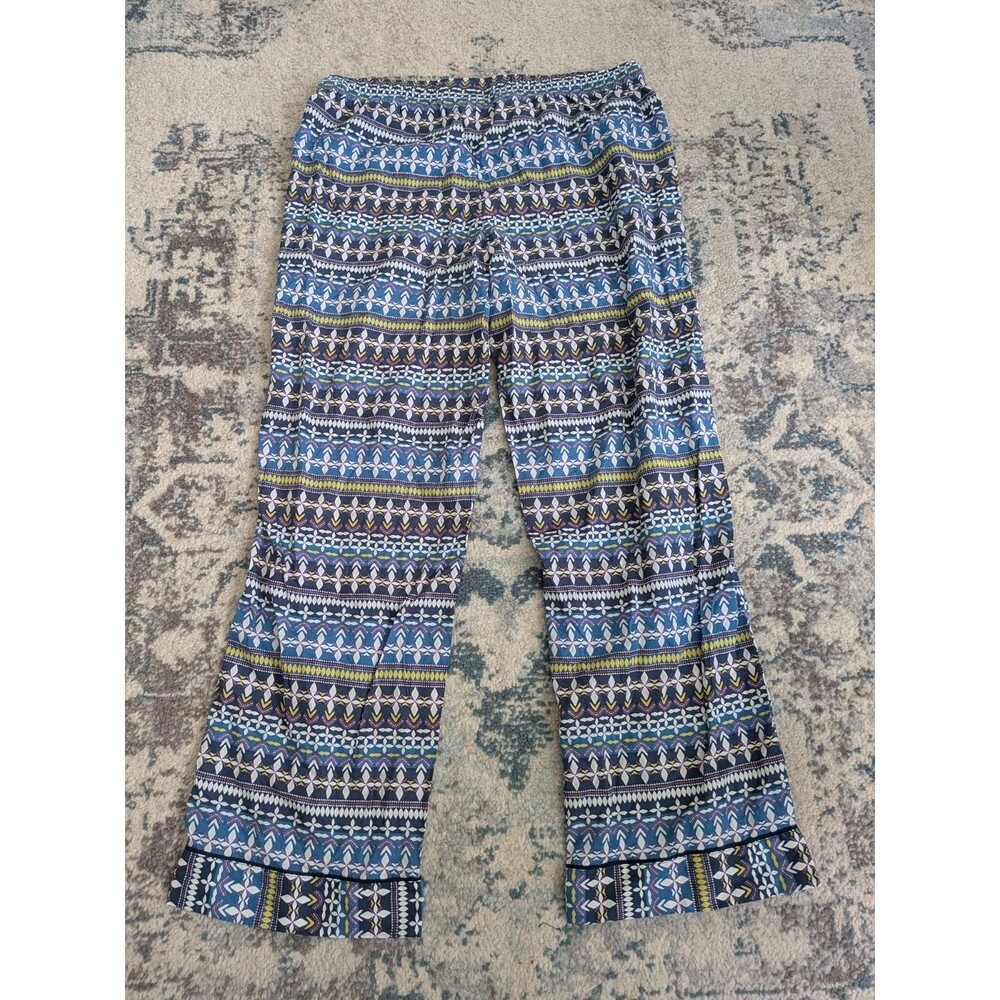 Victoria's Secret Pajamas PJ Pant Set Aztec Stripe Button Down Womens L Short - Picture 12 of 16